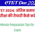 CTET 2024: अंतिम समय में परीक्षा की तैयारी कैसे करें? (Last-Minute Preparation Tips for CTET Exam)